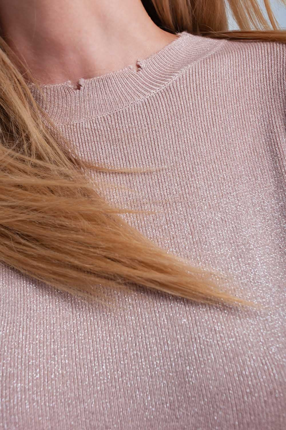 Suéter rosa brilhante