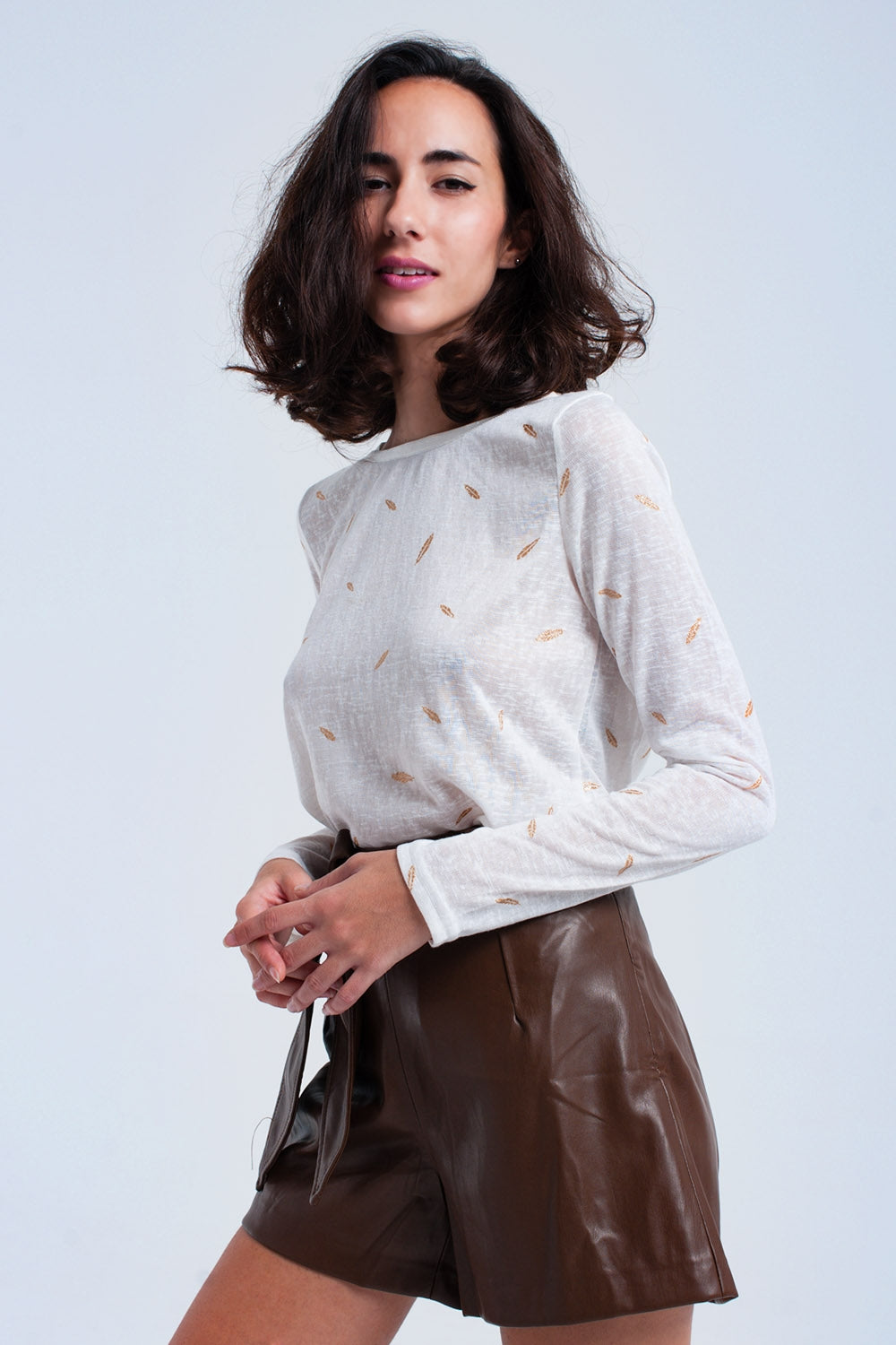 Sueter creme impresso