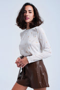 Sueter creme impresso