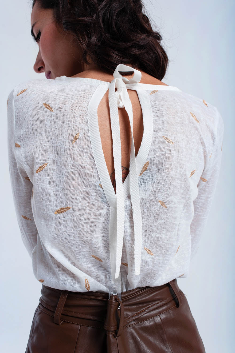 Sueter creme impresso