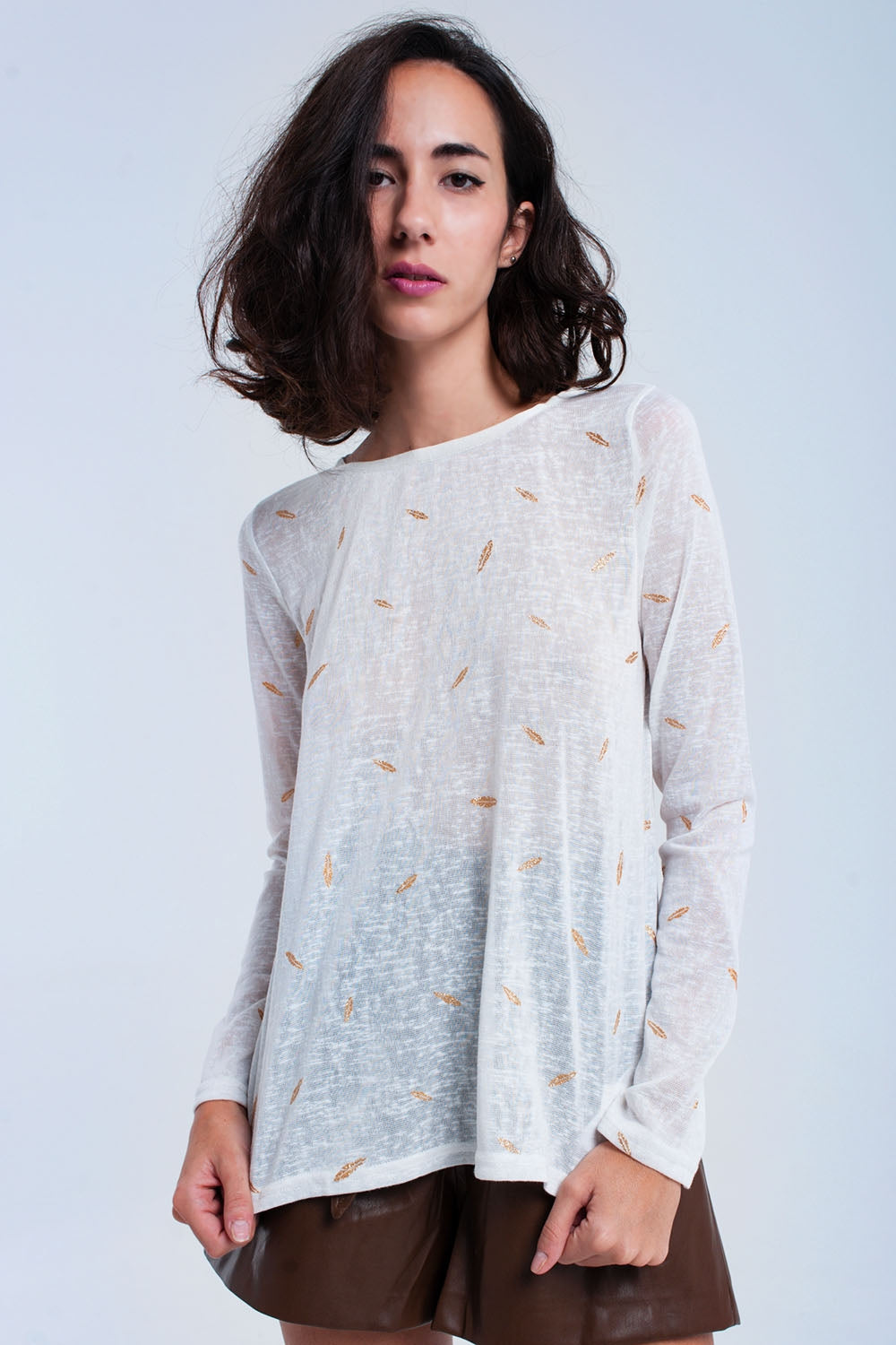 Sueter creme impresso