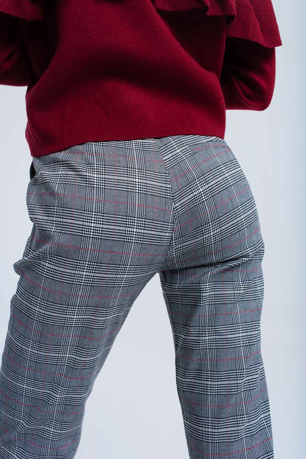 Calças de tartan vermelho
