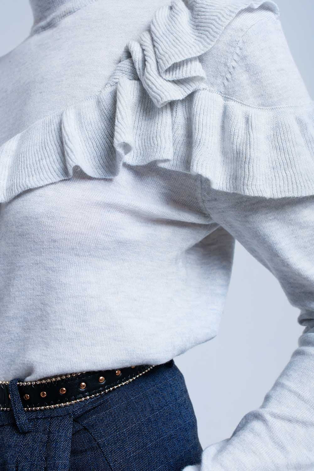 Camisola cinza com babados