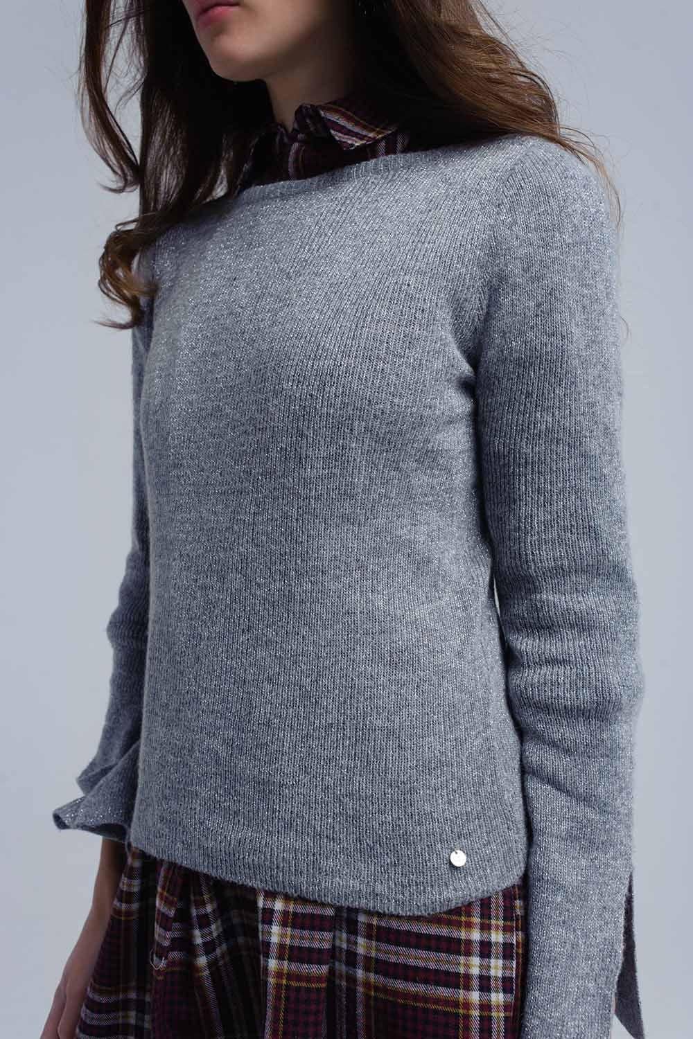 Camisola cinza brilhante