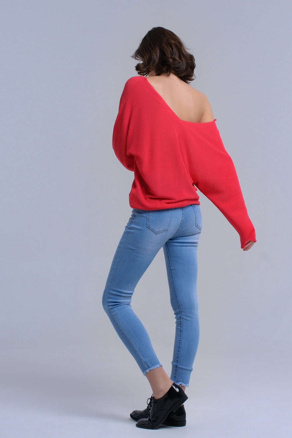 Calça skinny azul claro com franjas