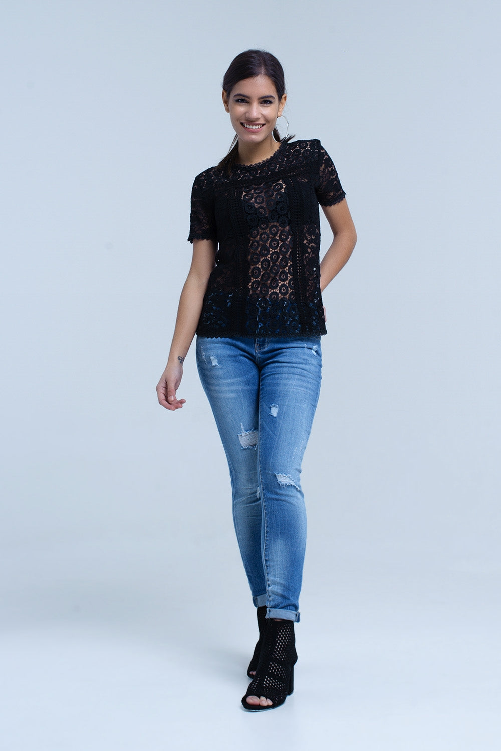 Jeans skinny con strappi