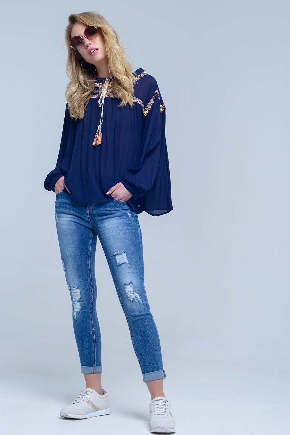 Jean skinny rasgado afligido