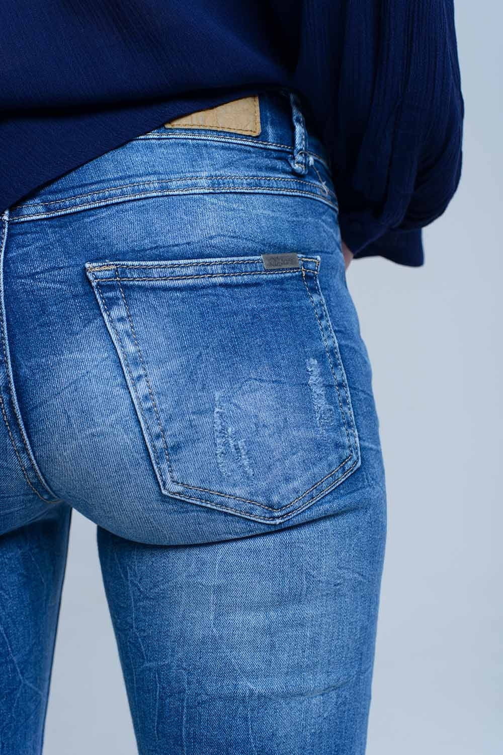 Jean skinny rasgado afligido