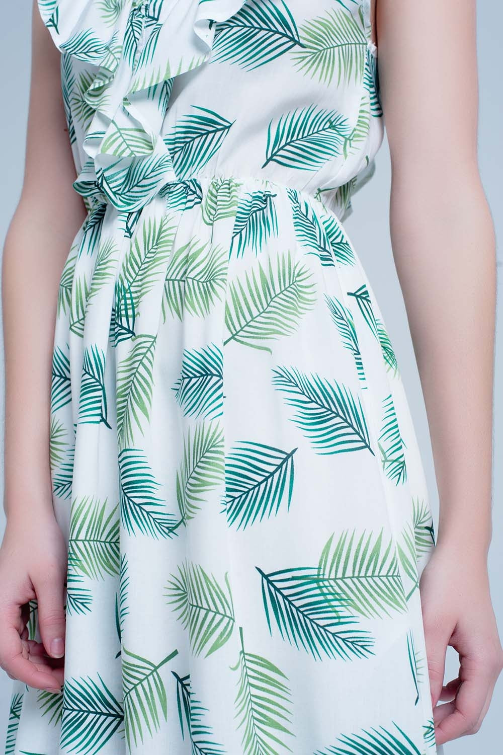 Vestido Midi impresso verde