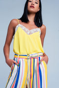 Top de alças Amarelo com detalhe laço