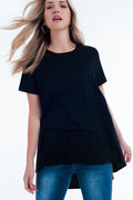 Vestido t-shirt em preto