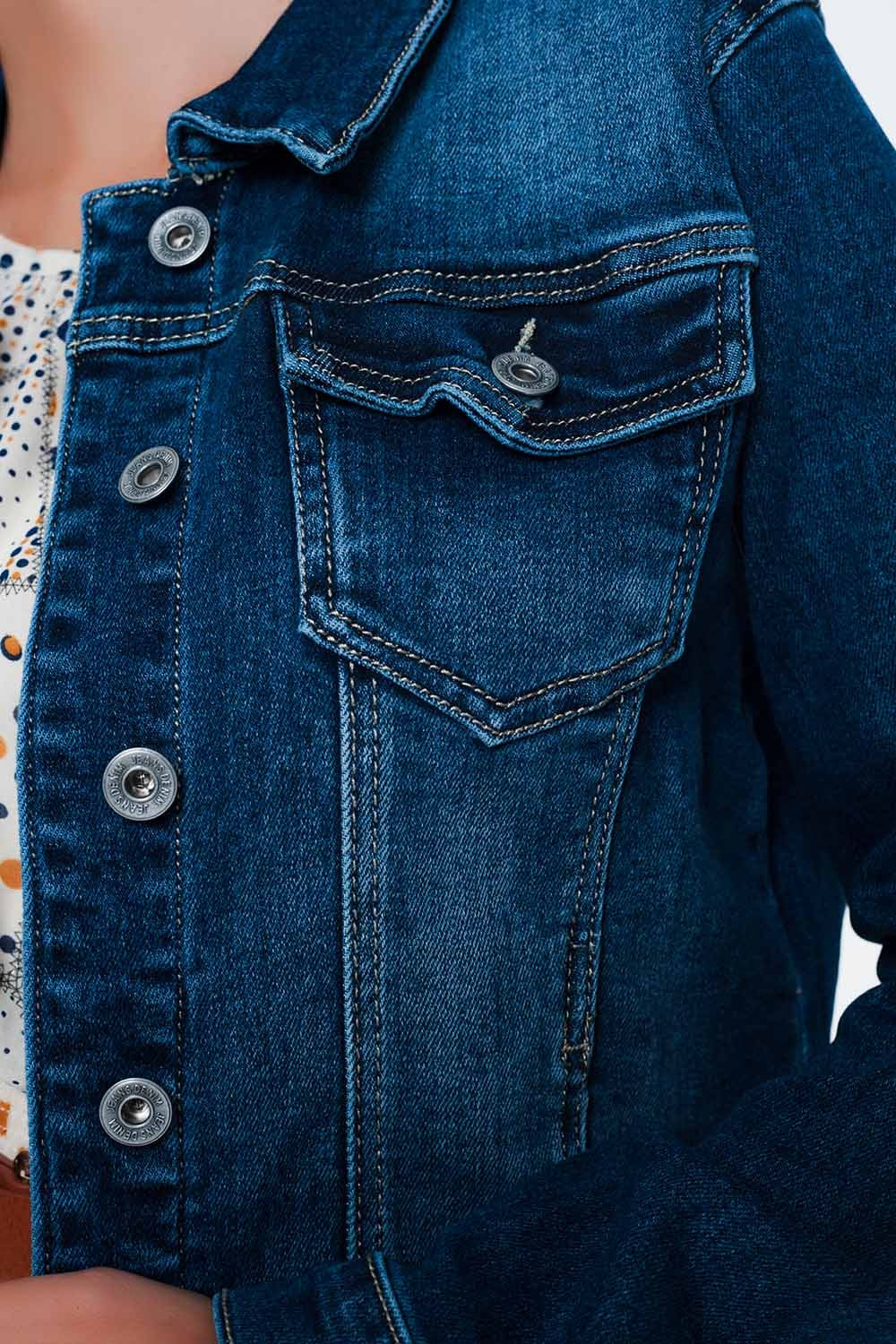 jaqueta demin skinny lavagem medio