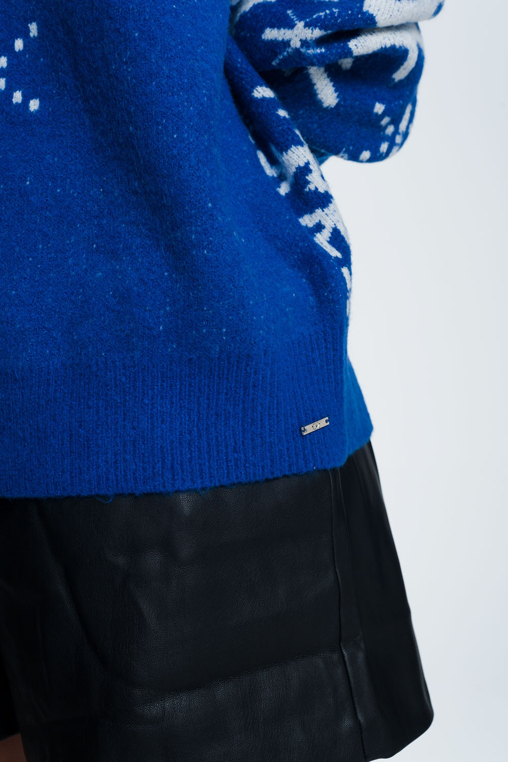 Camisola de Natal com flocos de neve em azul