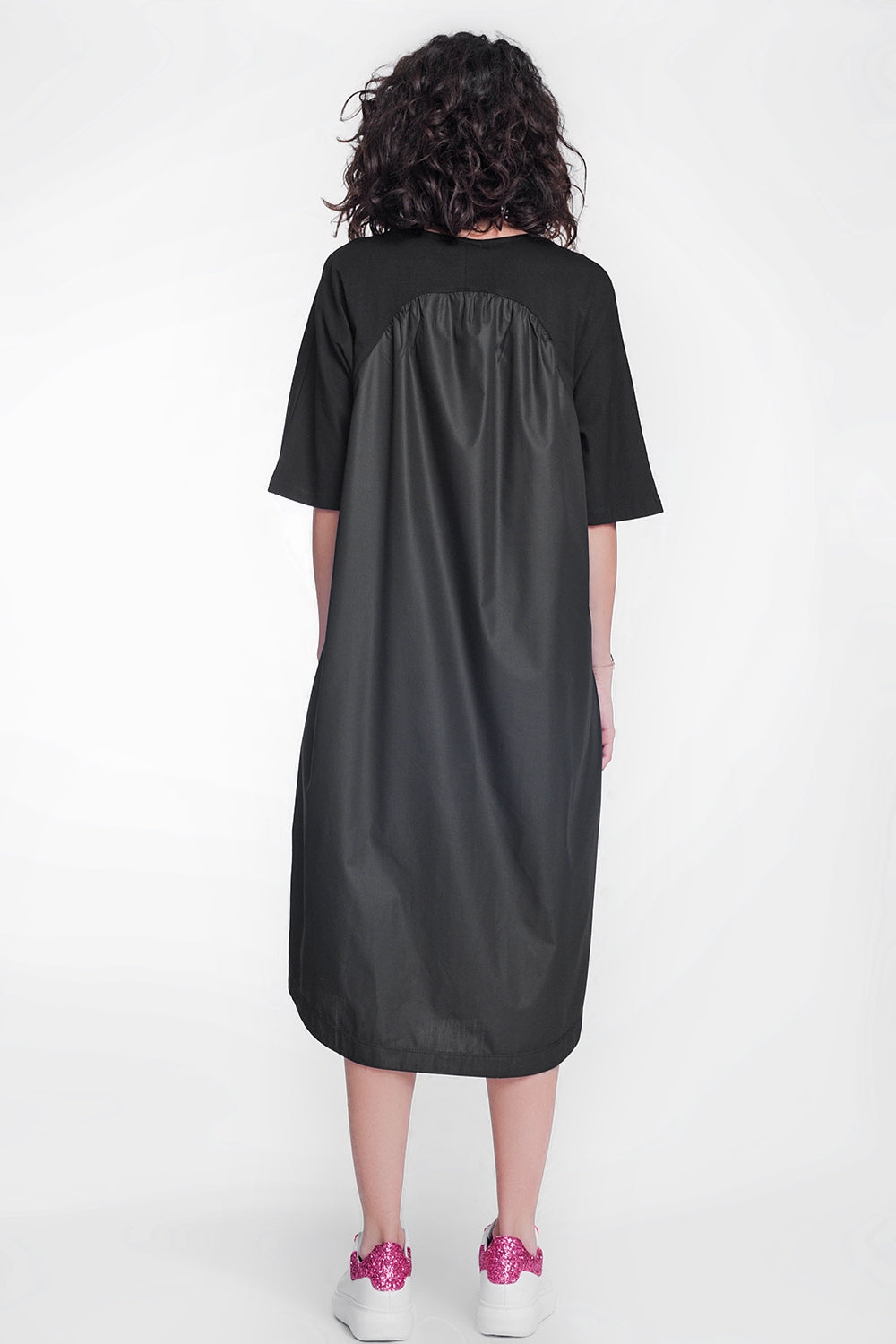 Vestido midi de avental popeline