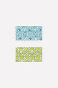 2 PACK Máscara algodão orgânico de impressão em verde turquoise