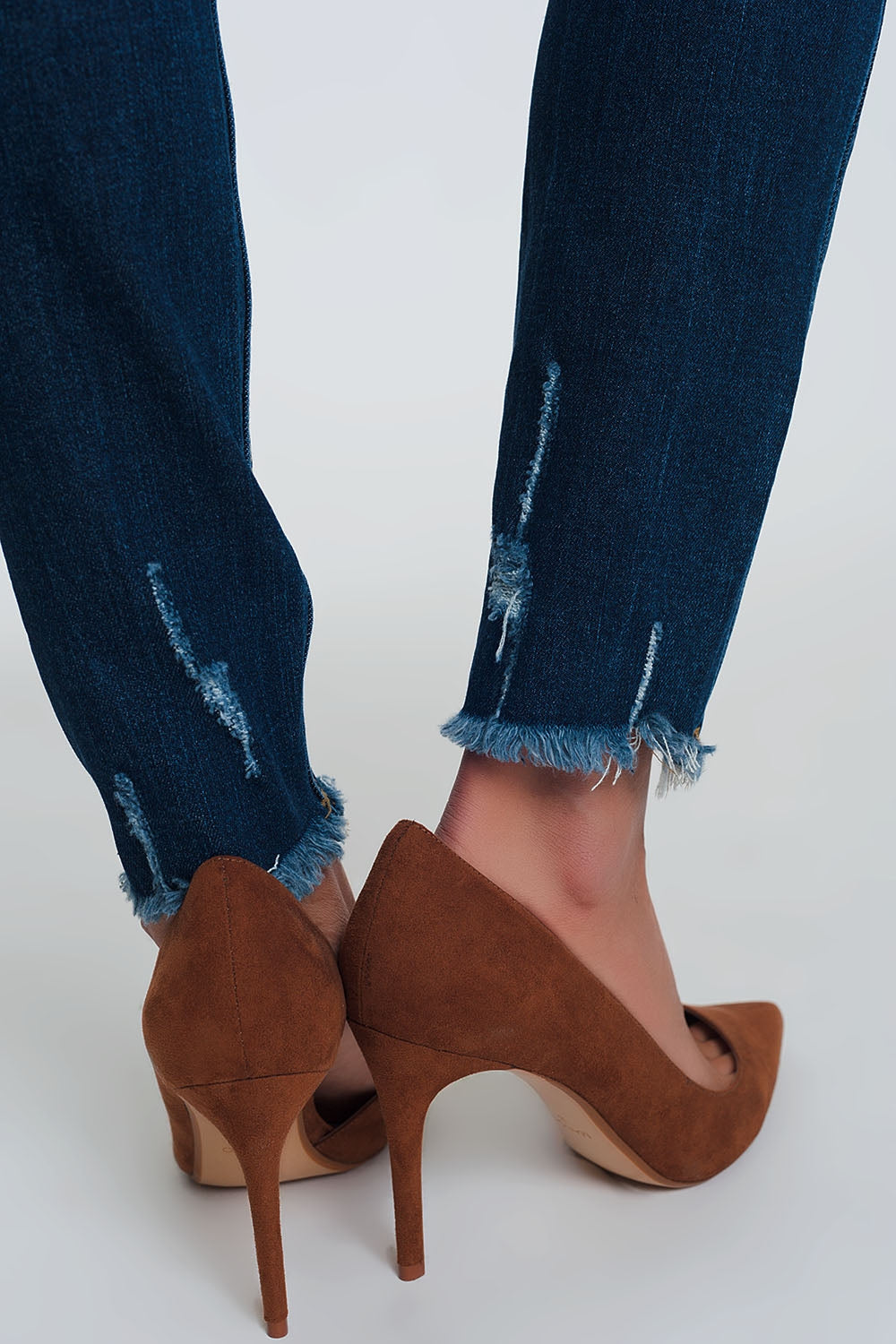 Jeans skinny azul claro com cintura normal
