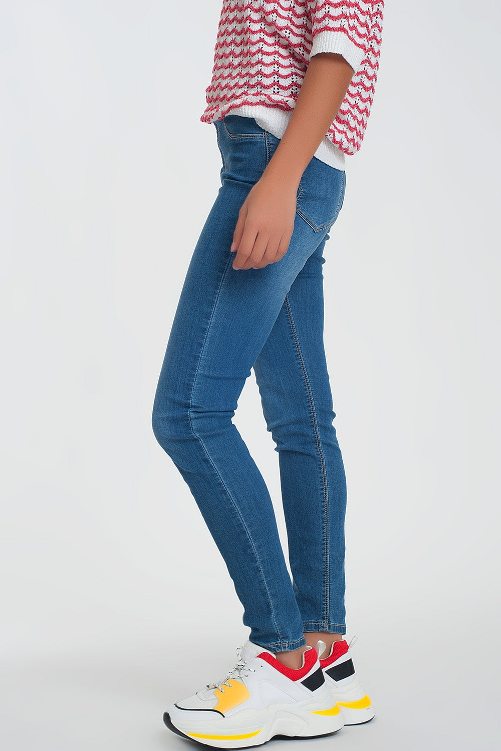 Leggings efeito jeans lavagem escura