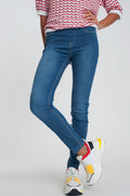 Leggings efeito jeans lavagem escura