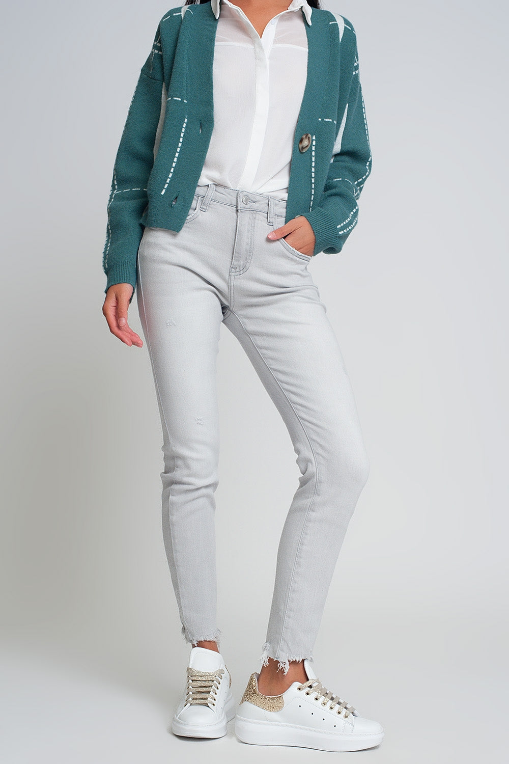 Jeans skinny cinza