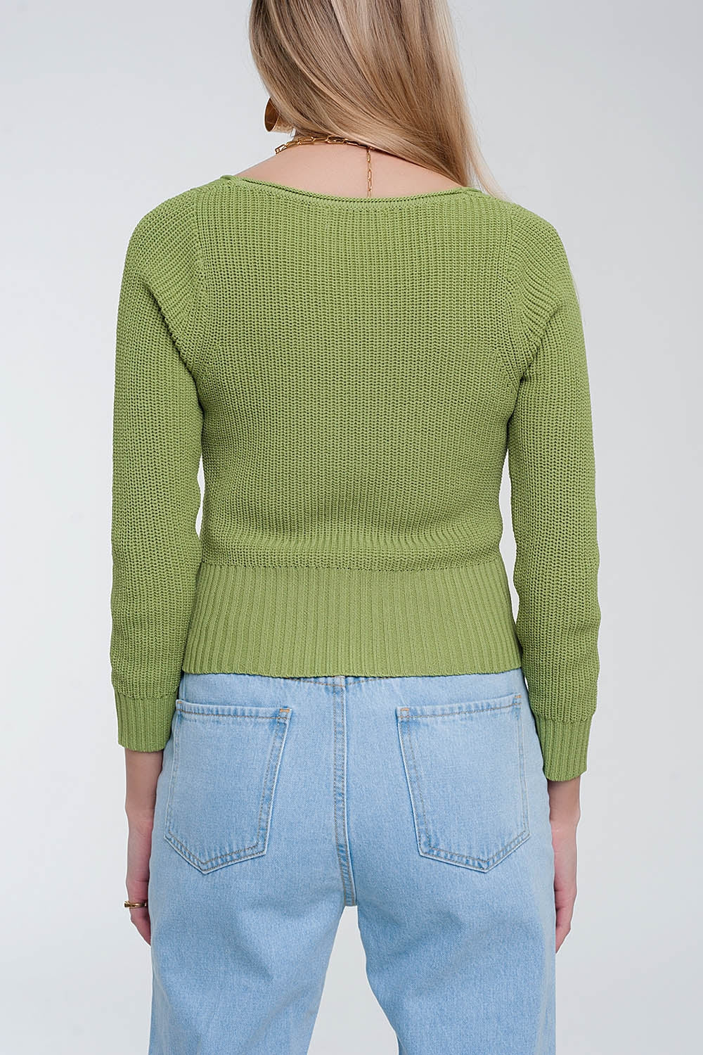 Camisola de croché verde