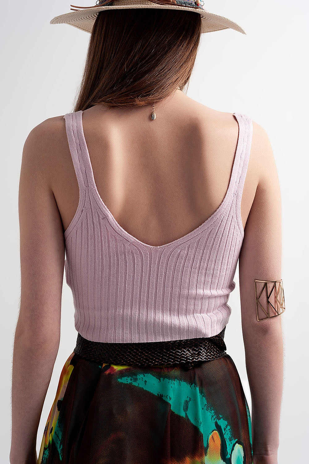 Top curto cor-de-rosa