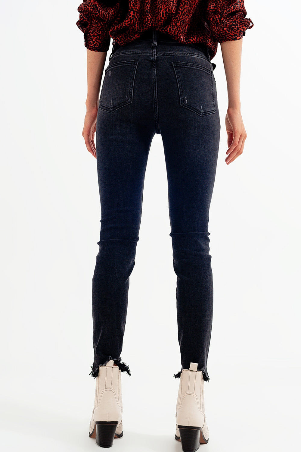 Calças de ganga skinny preto lavadas