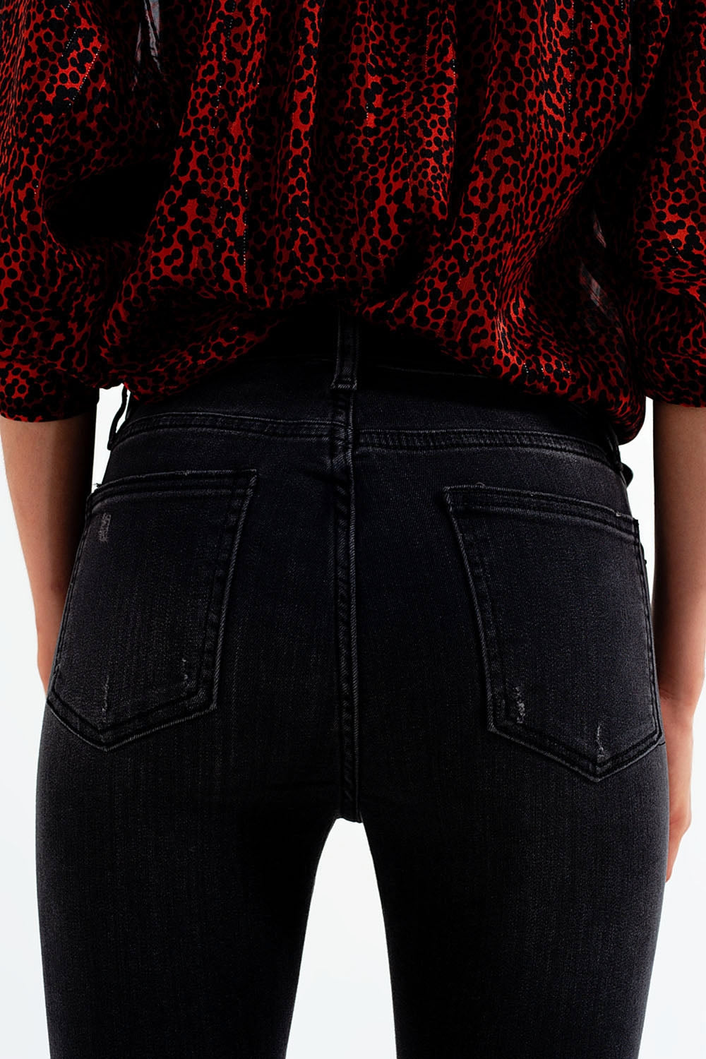 Calças de ganga skinny preto lavadas
