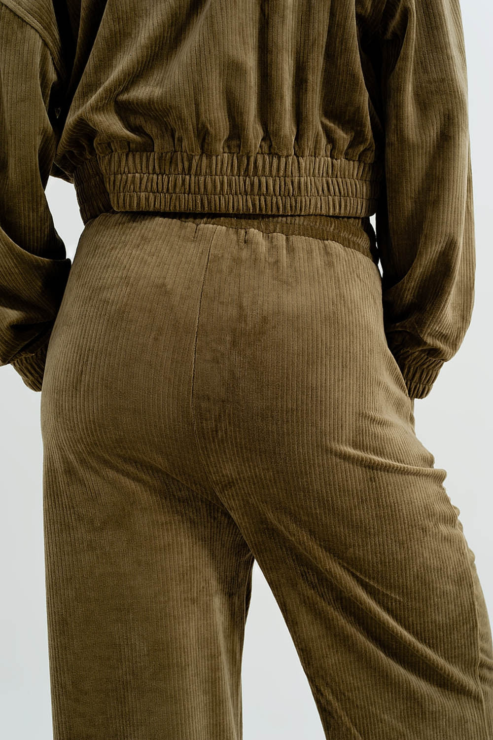 Jogger com cintura de cordão Verde