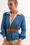 Cardigan azul com botões