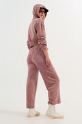 Jogger com cintura de cordão rosa