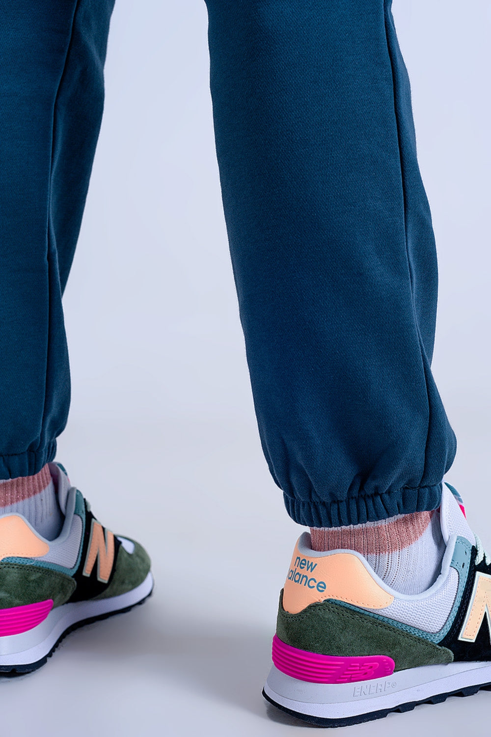 Joggers básicos de cordão de algodão verde escuro