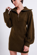 Vestido curto verde escuro estilo jersey