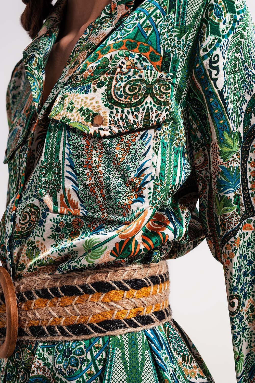 Vestido comprido com estampado paisley
