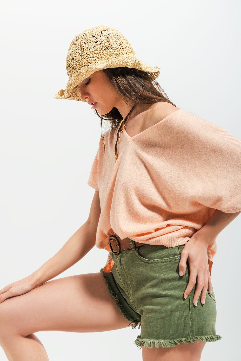 Camisola de manga curta em rosa