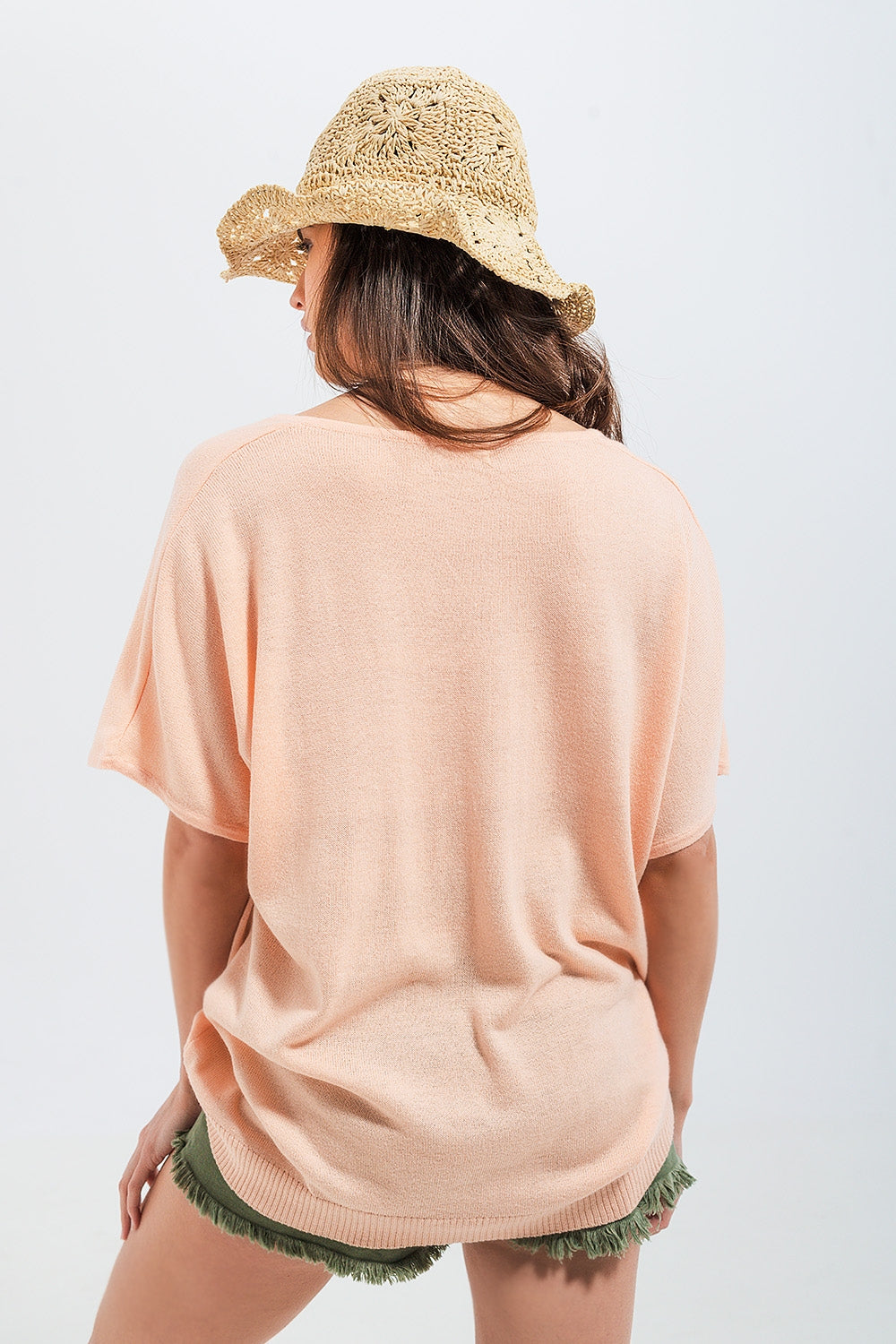 Camisola de manga curta em rosa