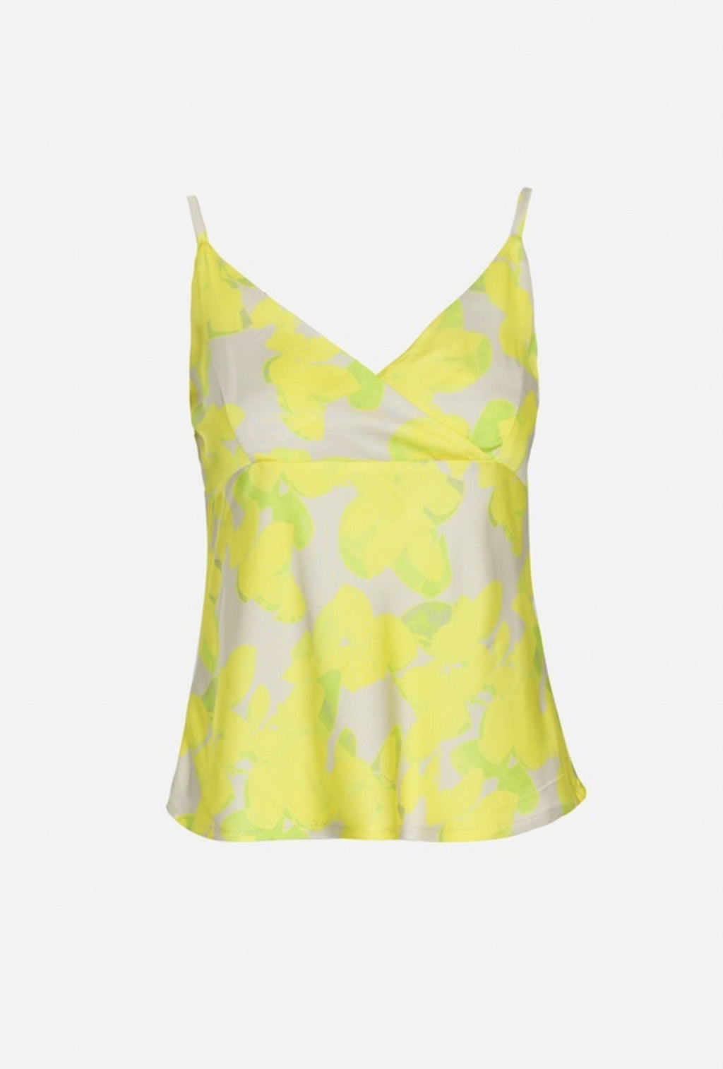Top sem alças amarelo limão com desenho impresso