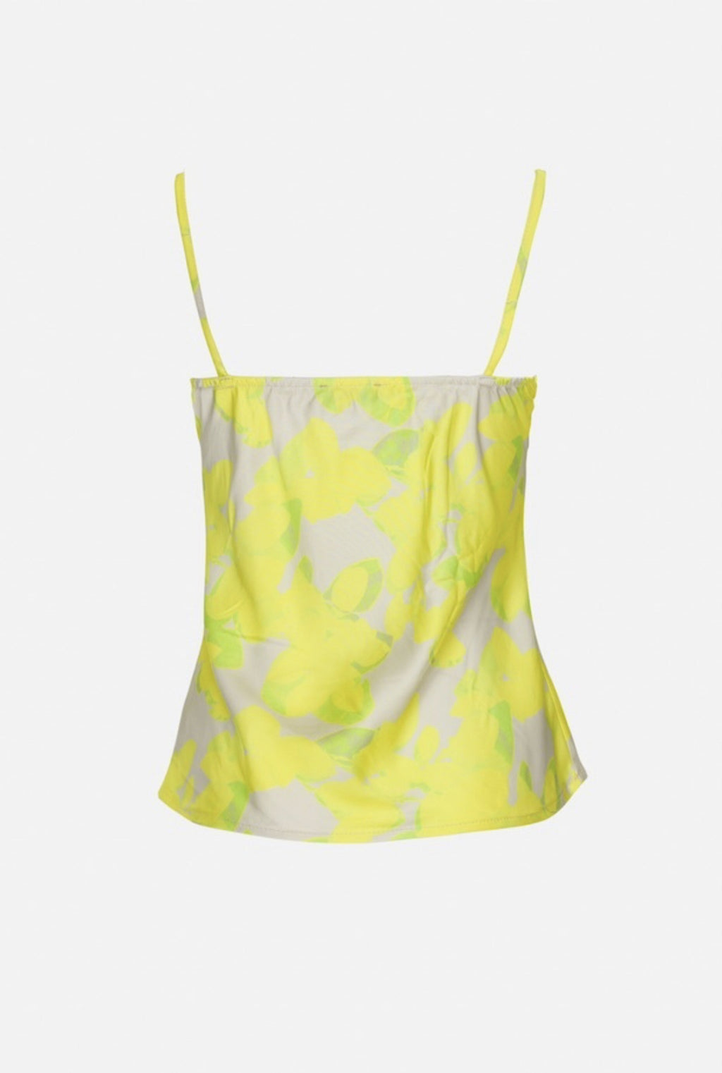 Top sem alças amarelo limão com desenho impresso