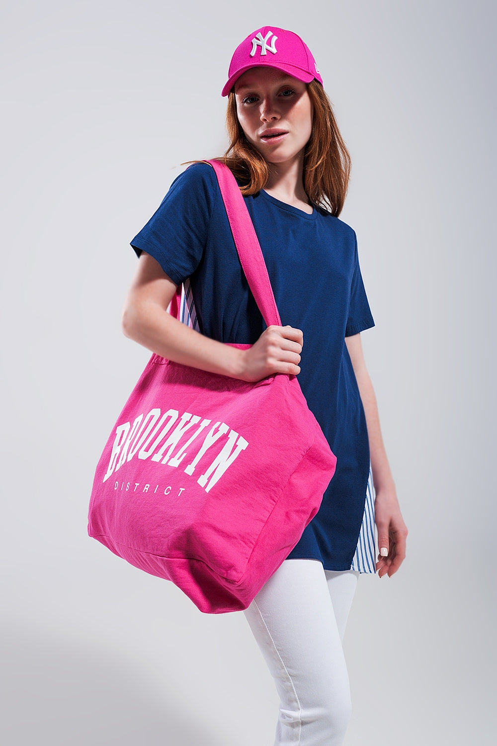 Tote de lona fuchsia do Brooklyn district