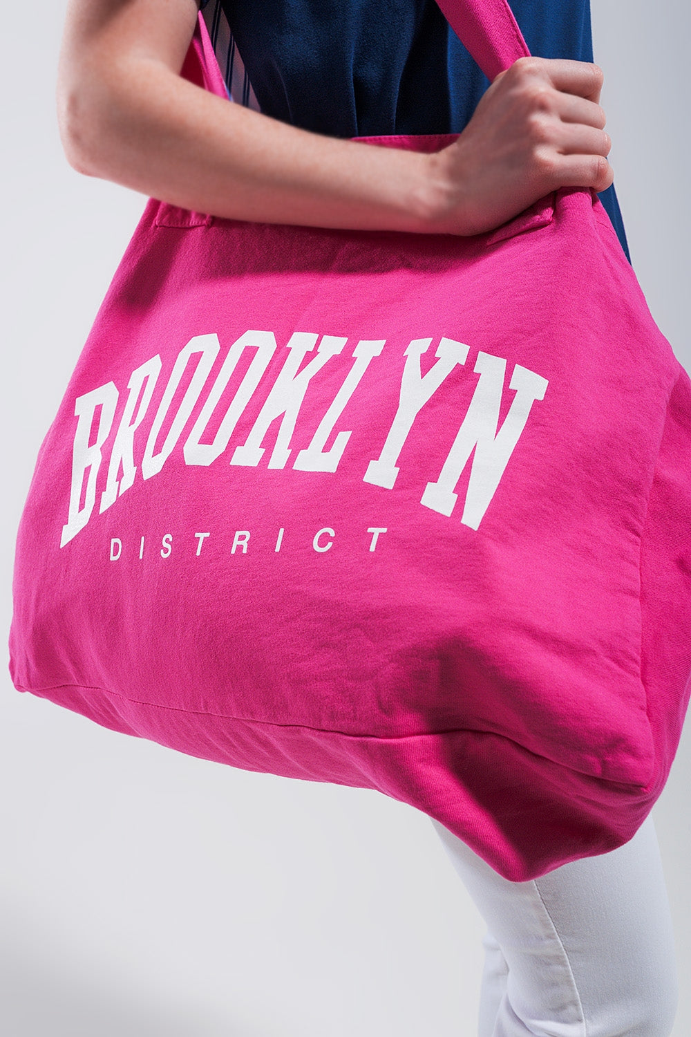 Tote de lona fuchsia do Brooklyn district