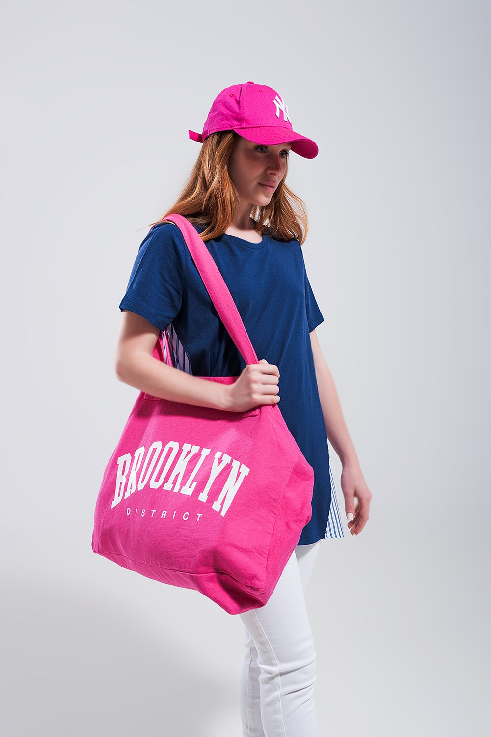 Tote de lona fuchsia do Brooklyn district