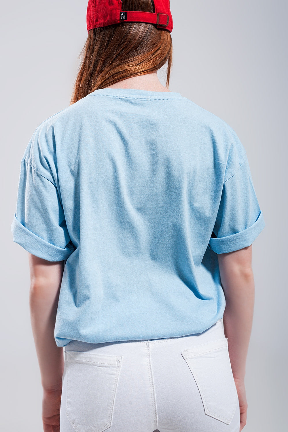 T shirt com estampa de Brooklyn em azul