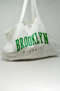 Tote de lona branco do Brooklyn district