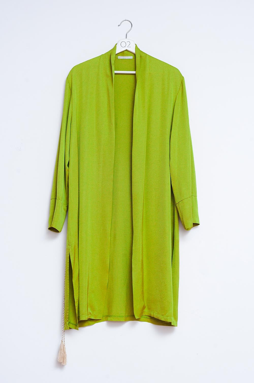 Kimono de cetim verde