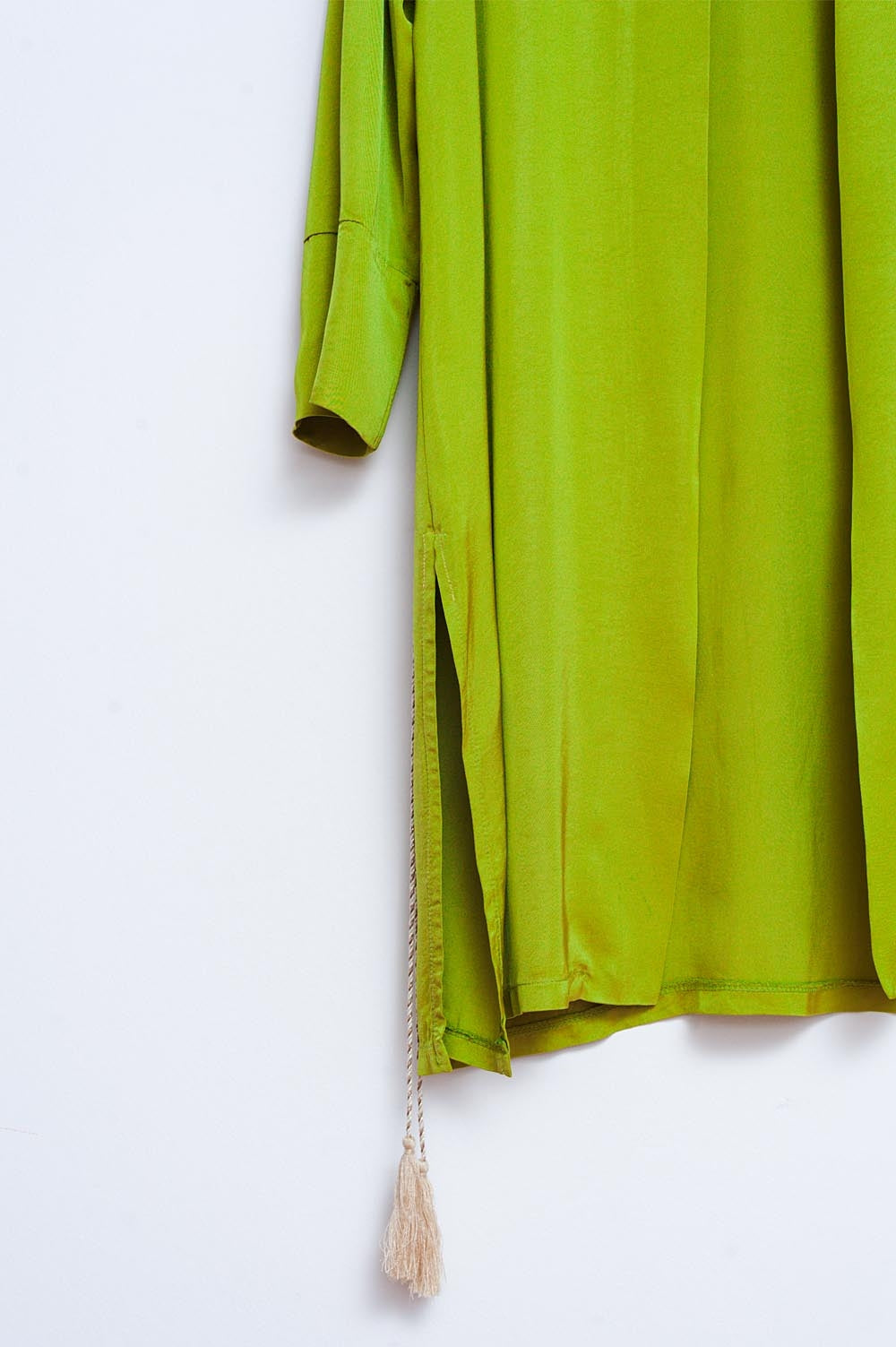 Kimono de cetim verde