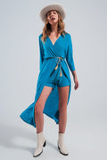 Vestido maxi azul brilhante