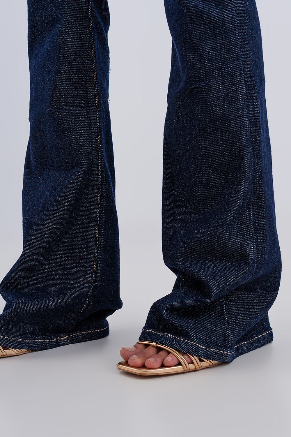 Calças de ganga de cintura ultra alta Dark wash