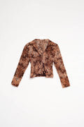 Camisa curta com estampa de leopardo