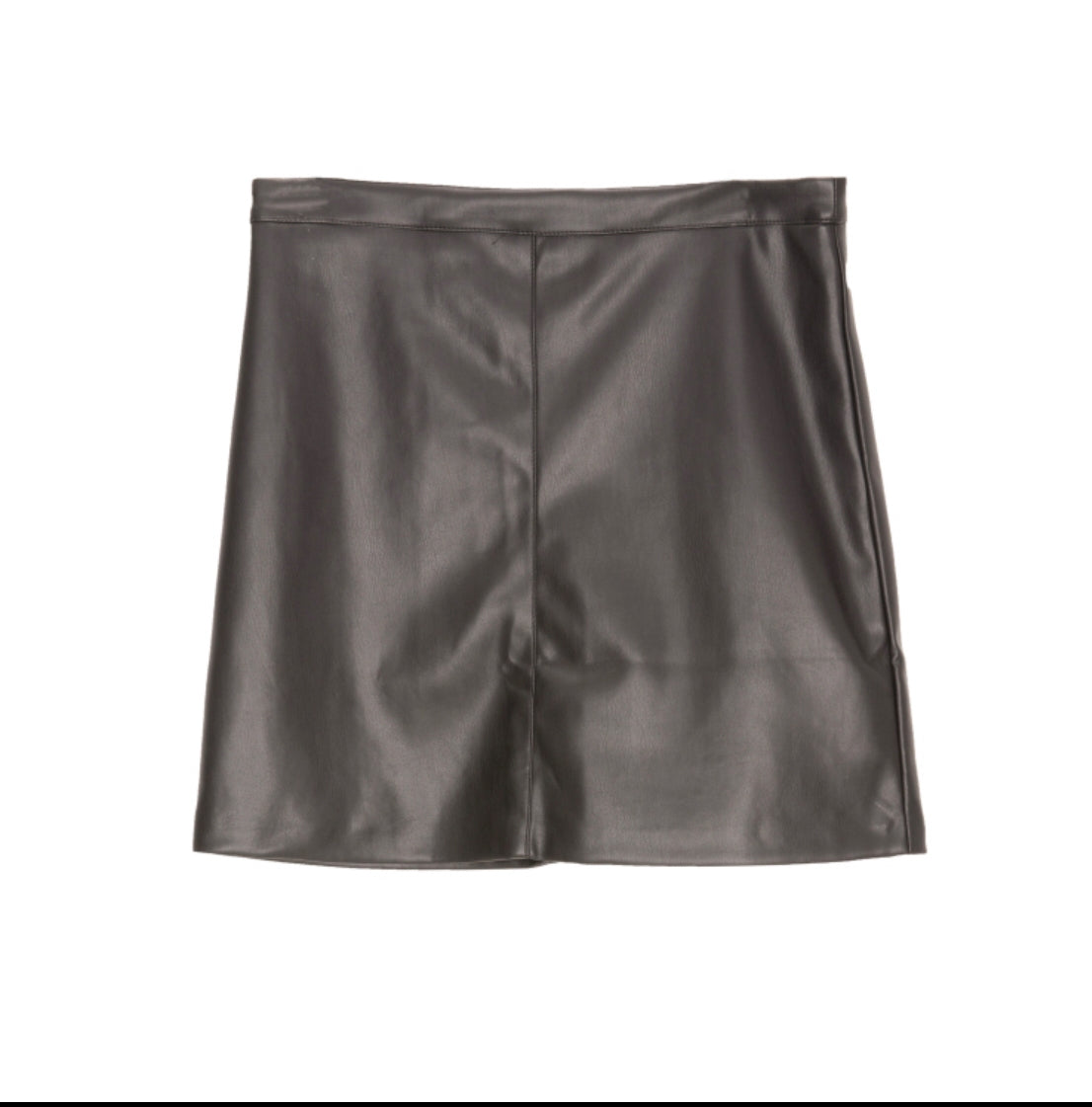 Mini saia de efeito pele em cor preto