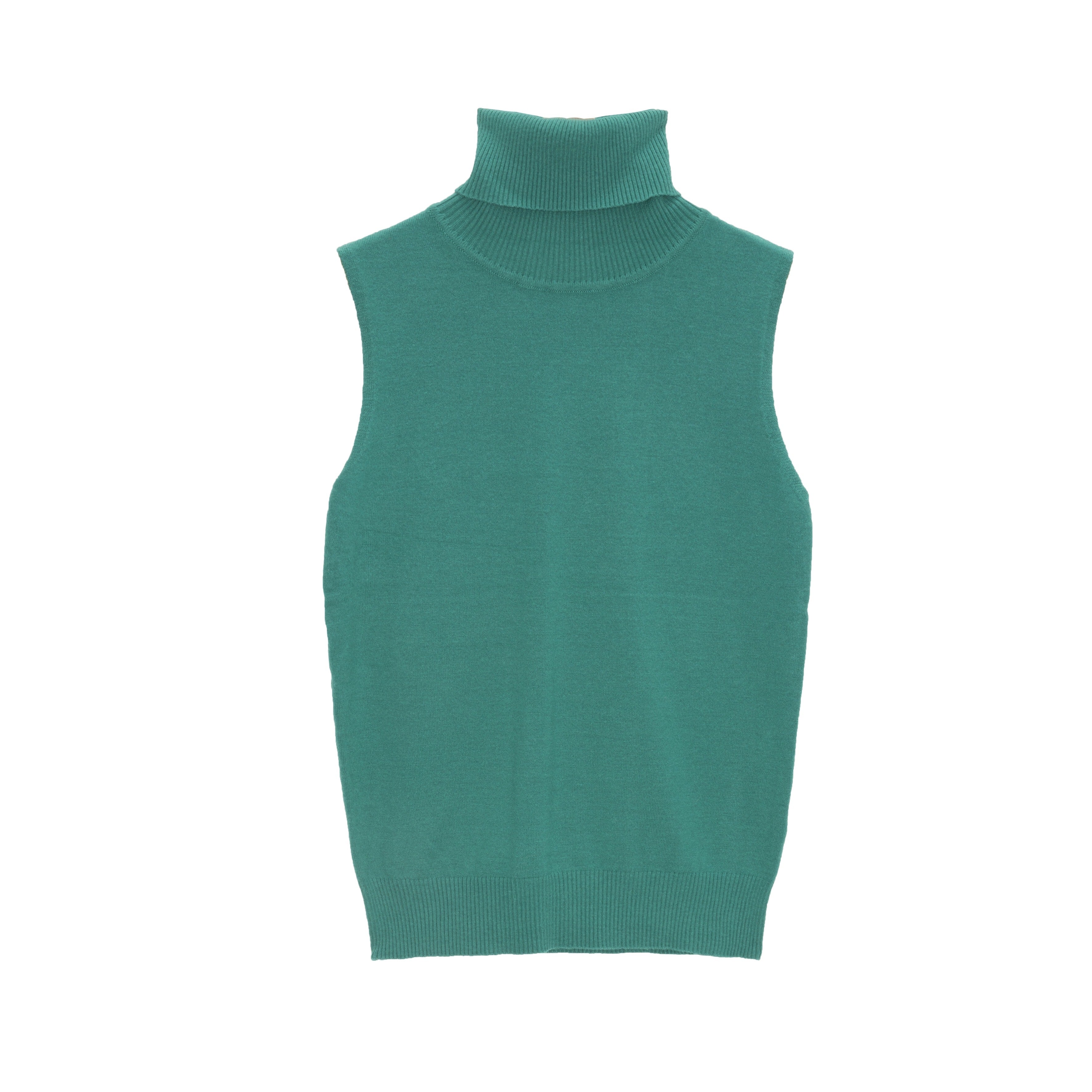 Camisola de malha sem mangas em verde