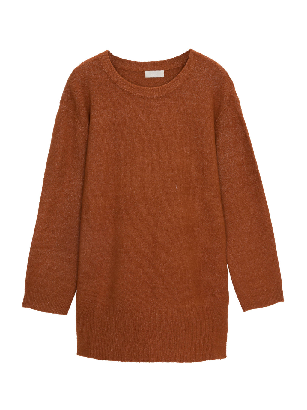 Vestido de camisola oversized com decote redondo laranja